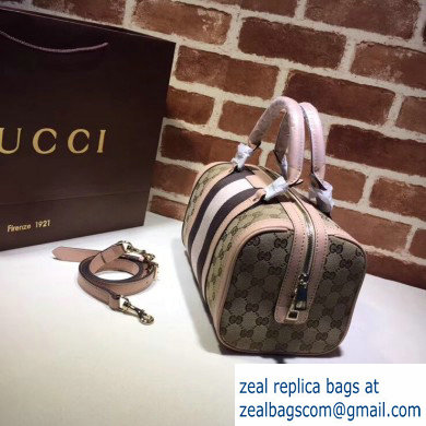Gucci Vintage Web Boston Bag 269876 GG Beige/Nude Pink - Click Image to Close