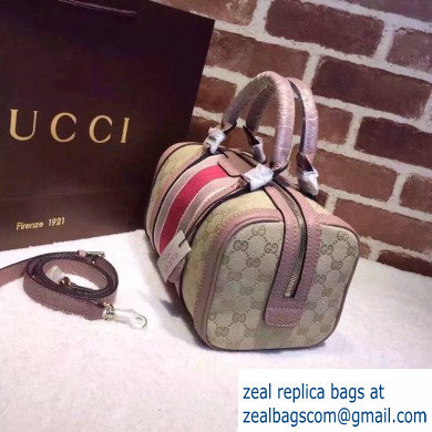 Gucci Vintage Web Boston Bag 269876 GG Beige/Pink