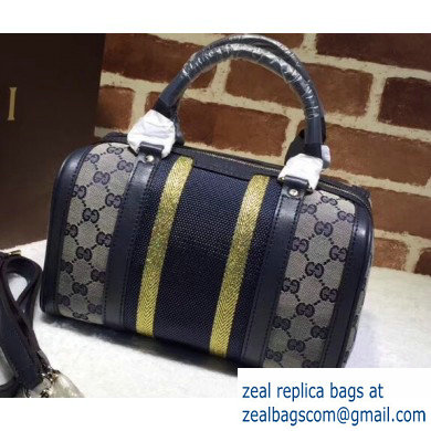 Gucci Vintage Web Boston Bag 269876 GG Blue/Gold