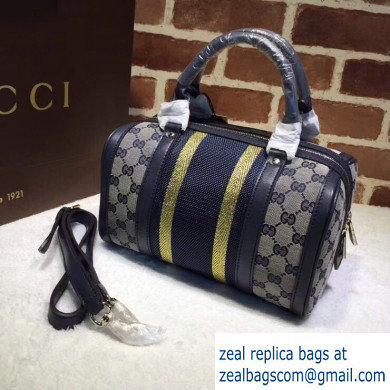 Gucci Vintage Web Boston Bag 269876 GG Blue/Gold