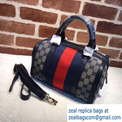 Gucci Vintage Web Boston Bag 269876 GG Blue - Click Image to Close