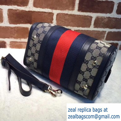 Gucci Vintage Web Boston Bag 269876 GG Blue
