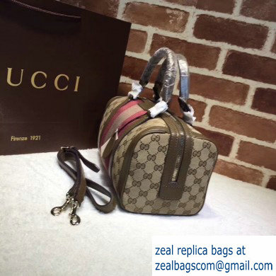 Gucci Vintage Web Boston Bag 269876 GG Khaki - Click Image to Close