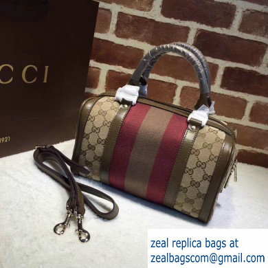 Gucci Vintage Web Boston Bag 269876 GG Khaki