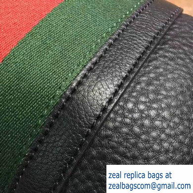 Gucci Vintage Web Boston Bag 269876 Leather Black - Click Image to Close