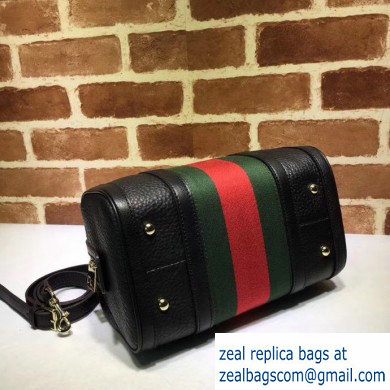 Gucci Vintage Web Boston Bag 269876 Leather Black