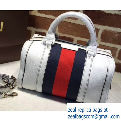 Gucci Vintage Web Boston Bag 269876 Leather White