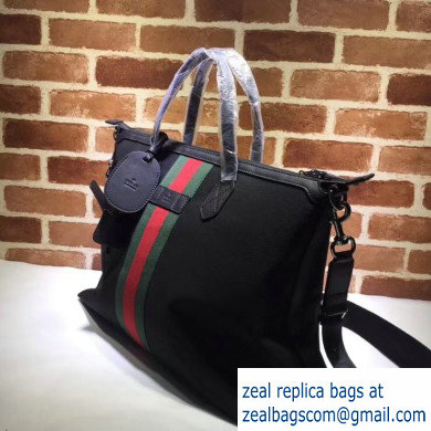 Gucci Web Canvas Duffle Bag 359261 Black