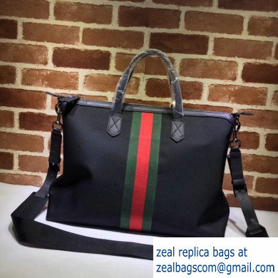 Gucci Web Canvas Duffle Bag 359261 Black