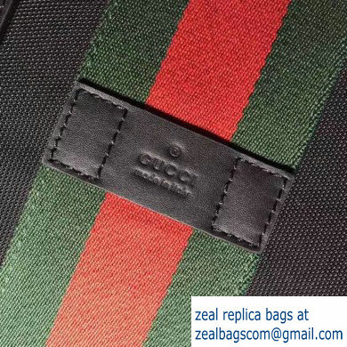 Gucci Web Canvas Duffle Bag 359261 Black - Click Image to Close