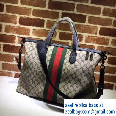 Gucci Web Canvas Duffle Bag 359261 GG Beige