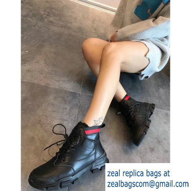 Gucci Web Leather and Logo Shearling High-top Sneakers Black 2019 - Click Image to Close