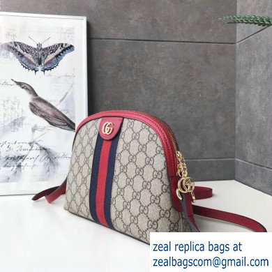 Gucci Web Ophidia GG Canvas Small Shoulder Bag 499621 Red - Click Image to Close