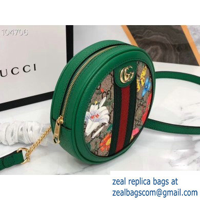 Gucci Web Ophidia GG Flora Print Mini Backpack Bag 598661 Green