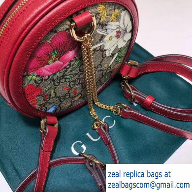 Gucci Web Ophidia GG Flora Print Mini Backpack Bag 598661 Red - Click Image to Close