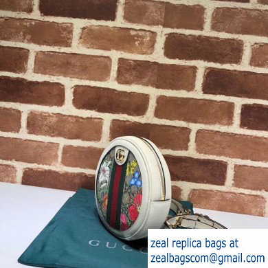 Gucci Web Ophidia GG Flora Print Mini Backpack Bag 598661 White
