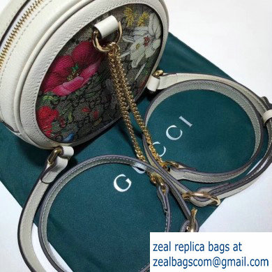 Gucci Web Ophidia GG Flora Print Mini Backpack Bag 598661 White - Click Image to Close