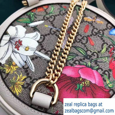 Gucci Web Ophidia GG Flora Print Mini Backpack Bag 598661 White - Click Image to Close