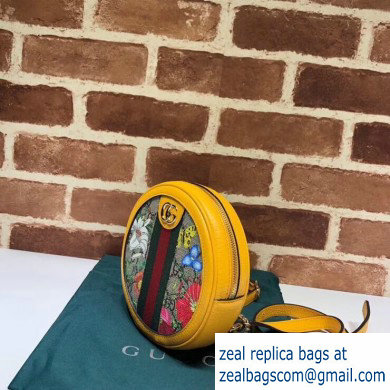 Gucci Web Ophidia GG Flora Print Mini Backpack Bag 598661 Yellow
