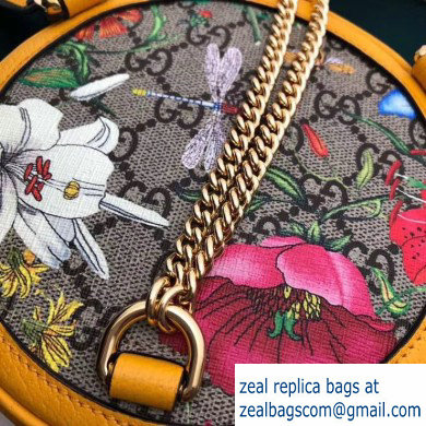 Gucci Web Ophidia GG Flora Print Mini Backpack Bag 598661 Yellow - Click Image to Close
