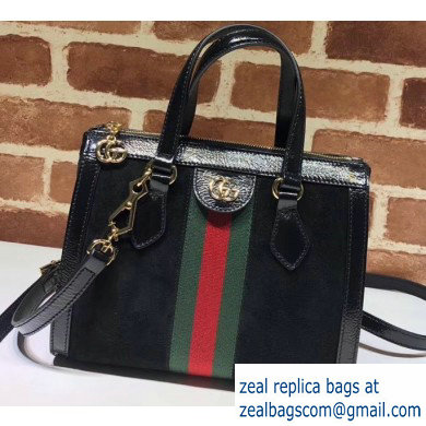 Gucci Web Ophidia Suede Leather Small Tote Bag 547551 Black - Click Image to Close