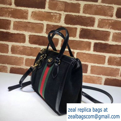 Gucci Web Ophidia Suede Leather Small Tote Bag 547551 Black - Click Image to Close