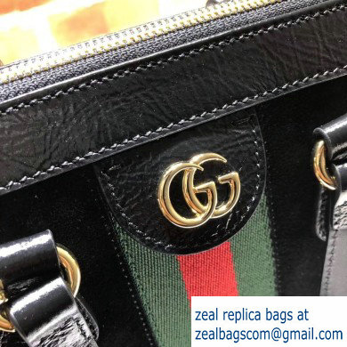 Gucci Web Ophidia Suede Leather Small Tote Bag 547551 Black - Click Image to Close