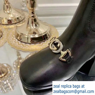 Gucci Zumi Diagonal Stripe Knee Boots 575840 Black/Beige 2019 - Click Image to Close