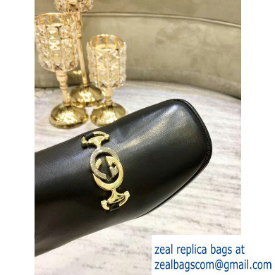 Gucci Zumi Diagonal Stripe Knee Boots 575840 Black/Beige/Green 2019 - Click Image to Close