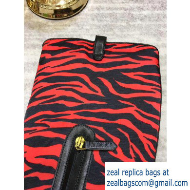 Gucci Zumi Leopard Knee Boots Black/Red 2019 - Click Image to Close