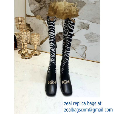 Gucci Zumi Leopard Knee Boots Black/White 2019 - Click Image to Close