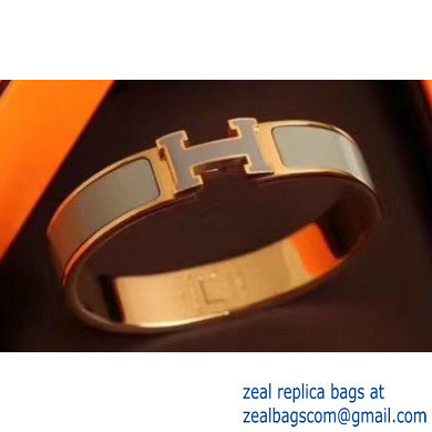 Hermes Clic H Narrow Bracelet Gray/Yellow Gold