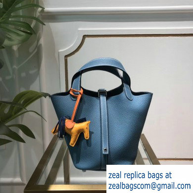 Hermes Picotin Lock Bag in original togo leather denim blue(handmade)