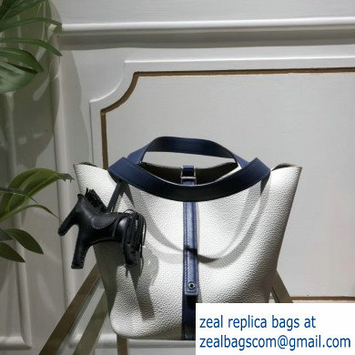 Hermes Picotin Lock Bag in original togo leather white/blue(handmade) - Click Image to Close