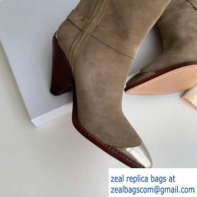 Isabel Matant Cone Heel 8cm Pointed Toe High Boots Suede Camel 2019 - Click Image to Close