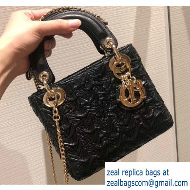 Lady Dior Mini Bag In Crinkled Lambskin Black 2019 - Click Image to Close