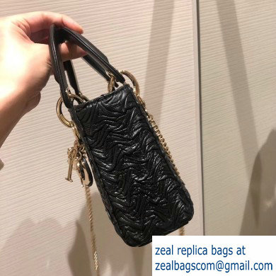 Lady Dior Mini Bag In Crinkled Lambskin Black 2019 - Click Image to Close