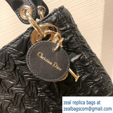 Lady Dior Mini Bag In Crinkled Lambskin Black 2019