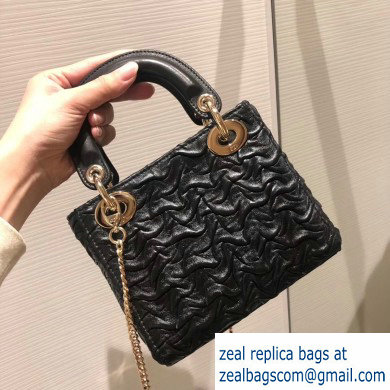 Lady Dior Mini Bag In Crinkled Lambskin Black 2019 - Click Image to Close