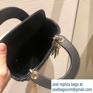 Lady Dior Mini Bag In Crinkled Lambskin Black 2019