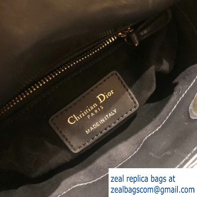 Lady Dior Mini Bag In Crinkled Lambskin Black 2019