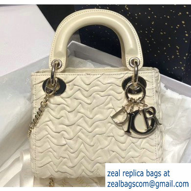 Lady Dior Mini Bag In Crinkled Lambskin White 2019 - Click Image to Close