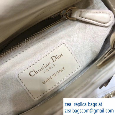 Lady Dior Mini Bag In Crinkled Lambskin White 2019