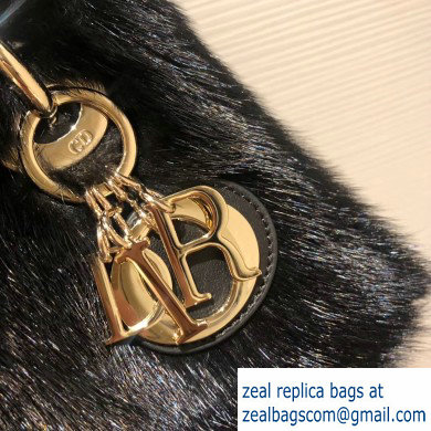 Lady Dior Mink Fur Mini Bag Black 2019 - Click Image to Close