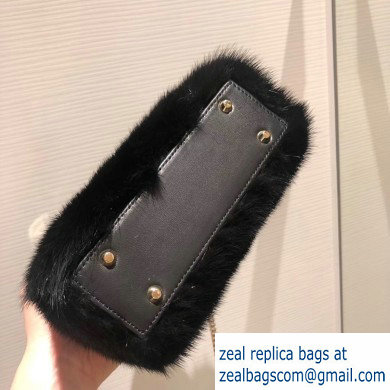 Lady Dior Mink Fur Mini Bag Black 2019