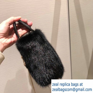 Lady Dior Mink Fur Mini Bag Black 2019 - Click Image to Close