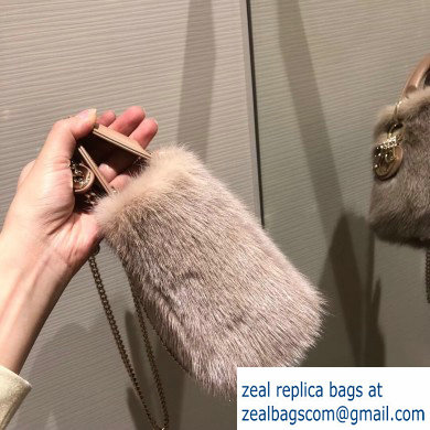Lady Dior Mink Fur Mini Bag Nude Pink 2019