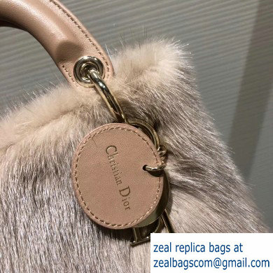 Lady Dior Mink Fur Mini Bag Nude Pink 2019 - Click Image to Close