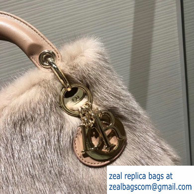 Lady Dior Mink Fur Mini Bag Nude Pink 2019 - Click Image to Close