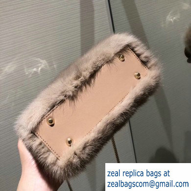 Lady Dior Mink Fur Mini Bag Nude Pink 2019